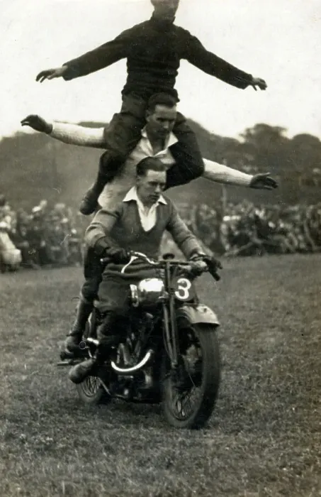 Framed Print : A stunt Motorcycle acrobatic display team Framed Print : A stunt Motorcycle acrobatic display team