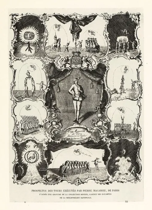 Framed Print : Stunts performed by acrobat Pierre Magarieu of Paris, 18th C Framed Print : Stunts performed by acrobat Pierre Magarieu of Paris, 18th C