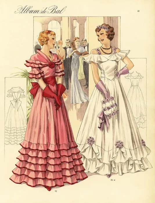 Framed Print : Style dresses in taffetas, 1935 Framed Print : Style dresses in taffetas, 1935