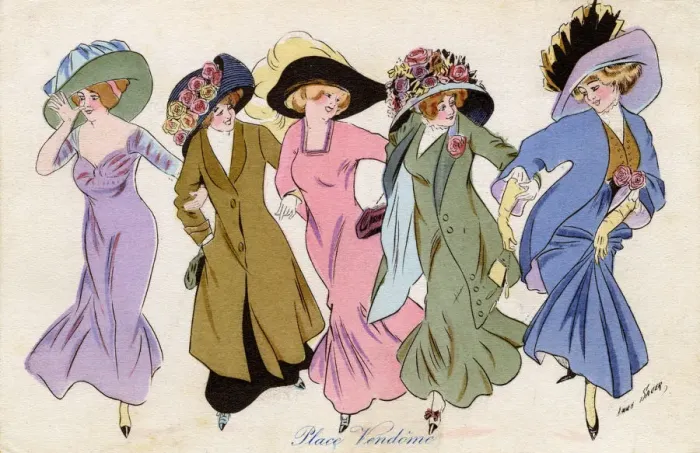 Framed Print : Five stylish ladies of the Place Vendome, Paris, France Framed Print : Five stylish ladies of the Place Vendome, Paris, France