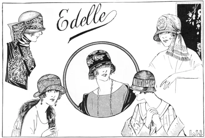 Framed Print : Stylish women wearing different headgear from Edelle Framed Print : Stylish women wearing different headgear from Edelle