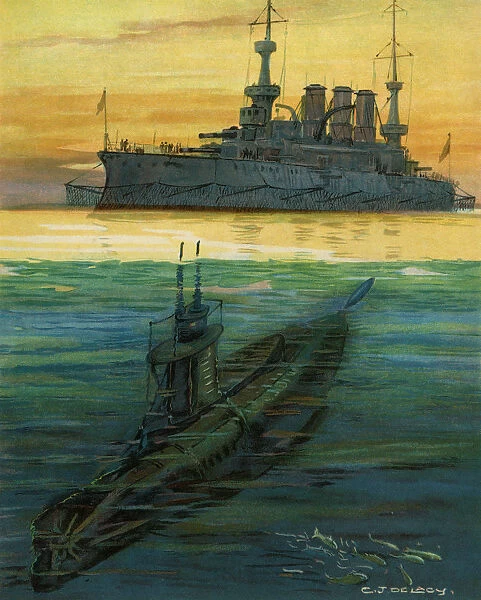 A submarine firing a torpedo