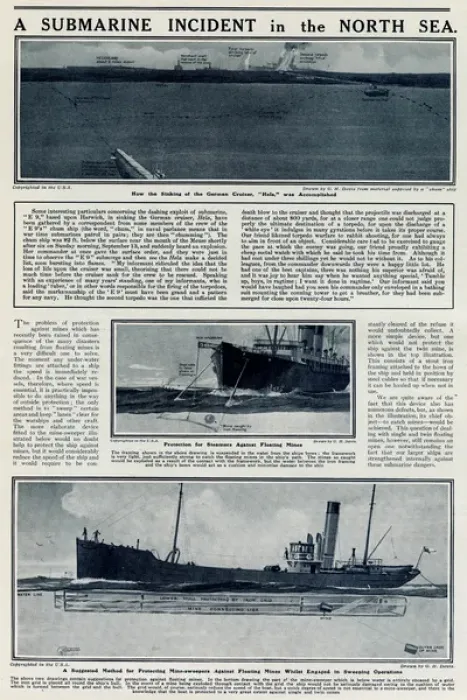 Framed Print : Submarine incident in North Sea by G. H. Davis Framed Print : Submarine incident in North Sea by G. H. Davis