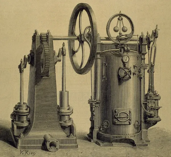 Framed Print : Submerged pump pistons. Supply cities. Engraved by Decreef Framed Print : Submerged pump pistons. Supply cities. Engraved by Decreef