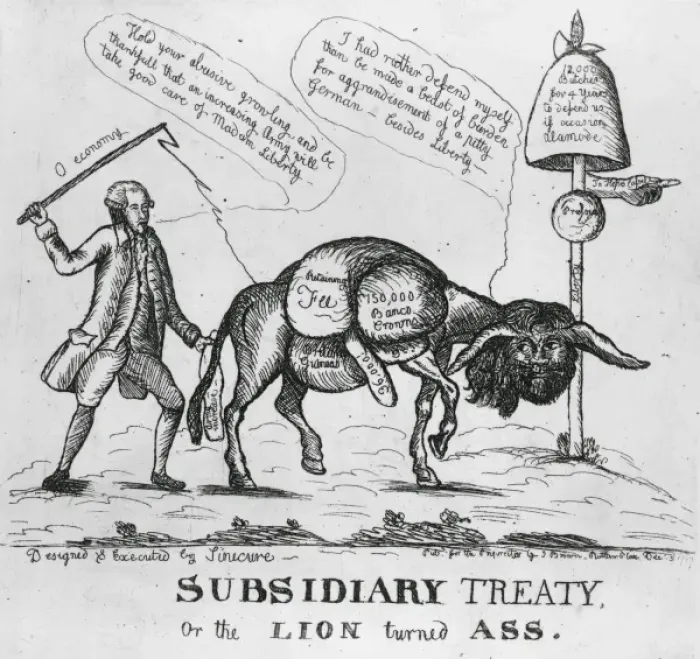 Framed Print : Subsidiary treaty, or the lion turned ass Framed Print : Subsidiary treaty, or the lion turned ass