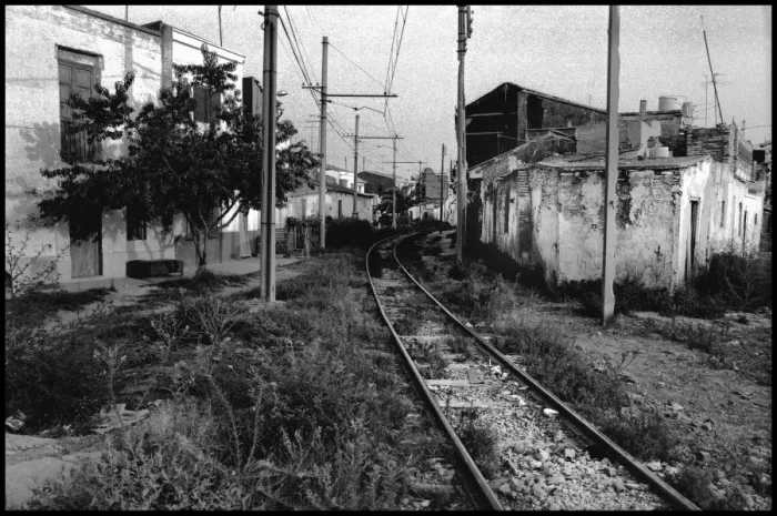 Framed Print : Suburban tram track, Valencia, Spain Framed Print : Suburban tram track, Valencia, Spain