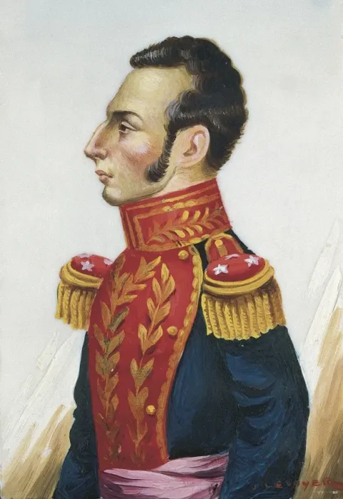 Framed Print : SUCRE, Antonio Jose (1795-1830). Oil on porcelain Framed Print : SUCRE, Antonio Jose (1795-1830). Oil on porcelain