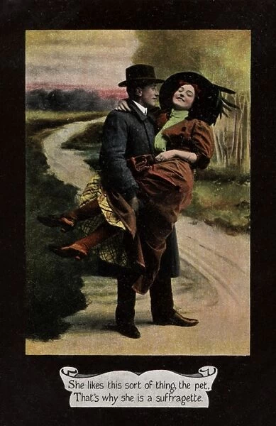 Suffragette In Arm Of A Man