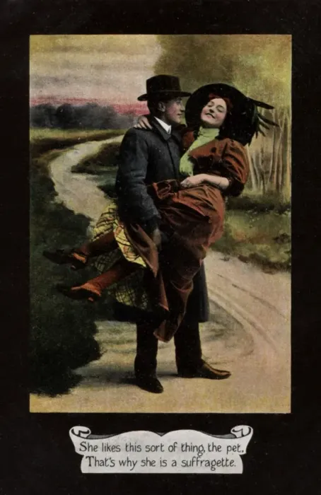 Framed Print : Suffragette In Arm Of A Man Framed Print : Suffragette In Arm Of A Man