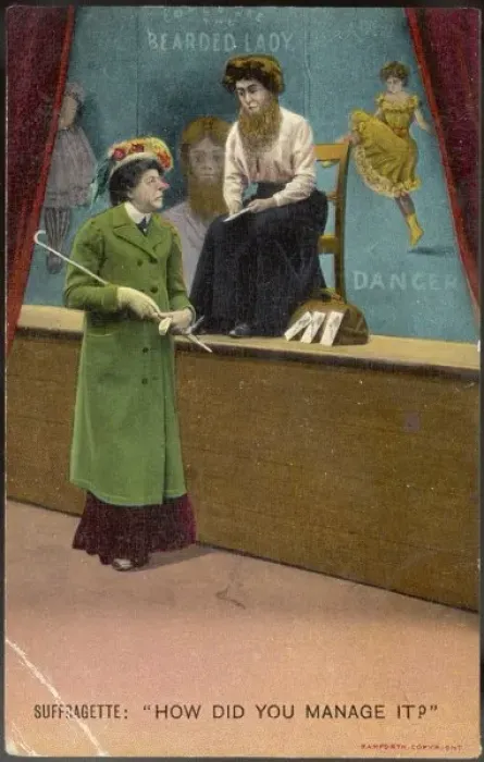 Framed Print : Suffragette / Bearded Lady Framed Print : Suffragette / Bearded Lady