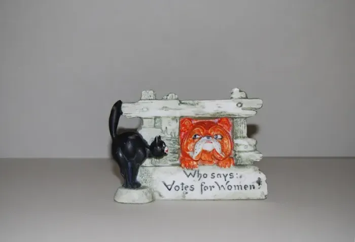 Framed Print : Suffragette Cat and Dog Ceramic Framed Print : Suffragette Cat and Dog Ceramic