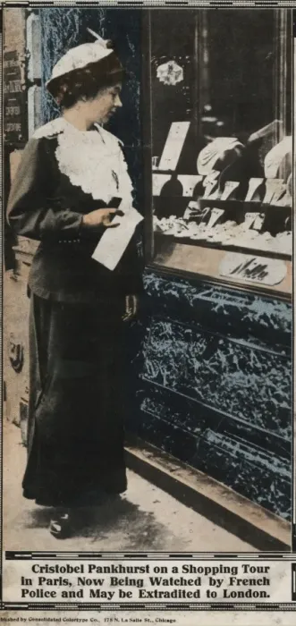 Framed Print : Suffragette Christabel Pankhurst Shopping in Paris Framed Print : Suffragette Christabel Pankhurst Shopping in Paris
