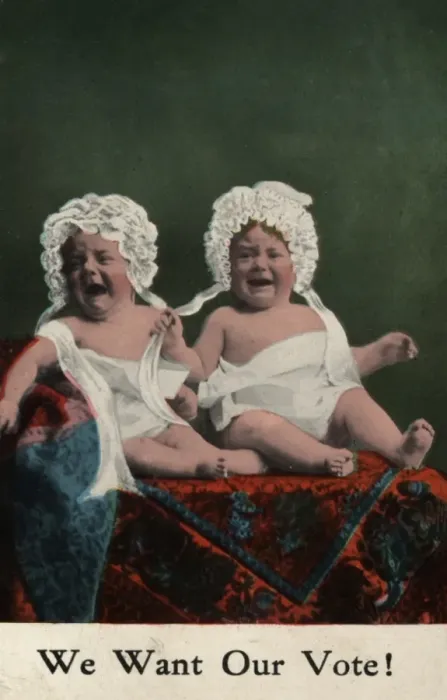 Framed Print : Suffragette Chubby Babies Want Vote Framed Print : Suffragette Chubby Babies Want Vote