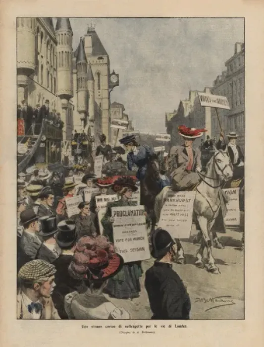 Framed Print : Suffragette Demonstration Parliament 1908 Framed Print : Suffragette Demonstration Parliament 1908
