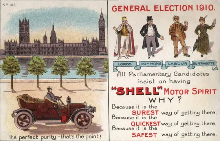 Framed Print : Suffragette Election 1910 Shell Advert Framed Print : Suffragette Election 1910 Shell Advert