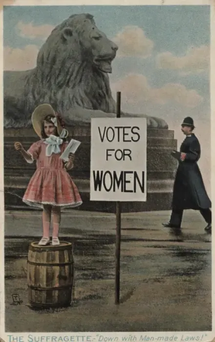 Framed Print : Suffragette Girl Protests Trafalgar Square