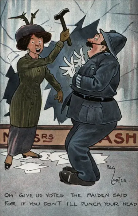 Framed Print : Suffragette Hammer Policeman Broken Window Framed Print : Suffragette Hammer Policeman Broken Window