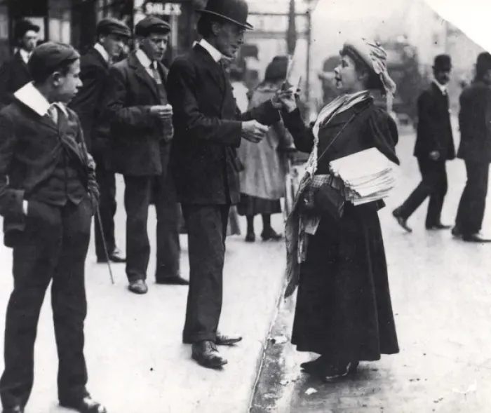 Framed Print : Suffragette Mary Phillips Selling Votes for Women Framed Print : Suffragette Mary Phillips Selling Votes for Women