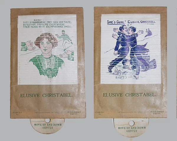 Suffragette Moveable Card Toy Elusive Christabel