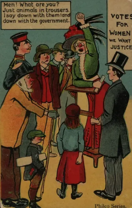 Framed Print : Suffragette Speaker Down with Trousers Framed Print : Suffragette Speaker Down with Trousers