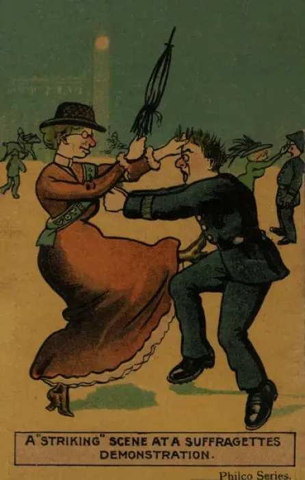 Framed Print : Suffragette Striking Scene at Demonstration Framed Print : Suffragette Striking Scene at Demonstration