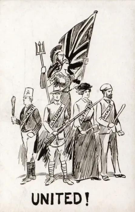 Framed Print : Suffragette United with Home Ruler and Socialise Framed Print : Suffragette United with Home Ruler and Socialise