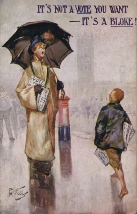 Framed Print : Suffragette, Not a Vote - a Bloke Framed Print : Suffragette, Not a Vote - a Bloke