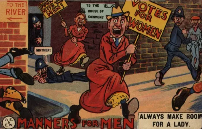 Framed Print : Suffragette Votes for Women, Manners for Men Framed Print : Suffragette Votes for Women, Manners for Men
