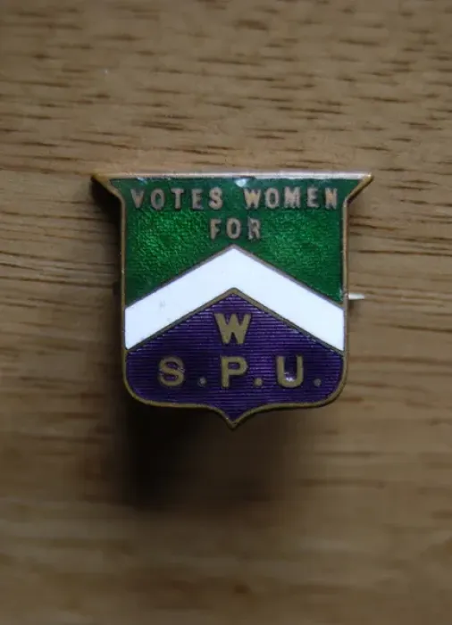 Framed Print : Suffragette W. S. P. U Badge Framed Print : Suffragette W. S. P. U Badge