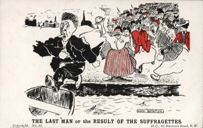 Framed Print : Suffragettes, The Last Man Driven out Framed Print : Suffragettes, The Last Man Driven out