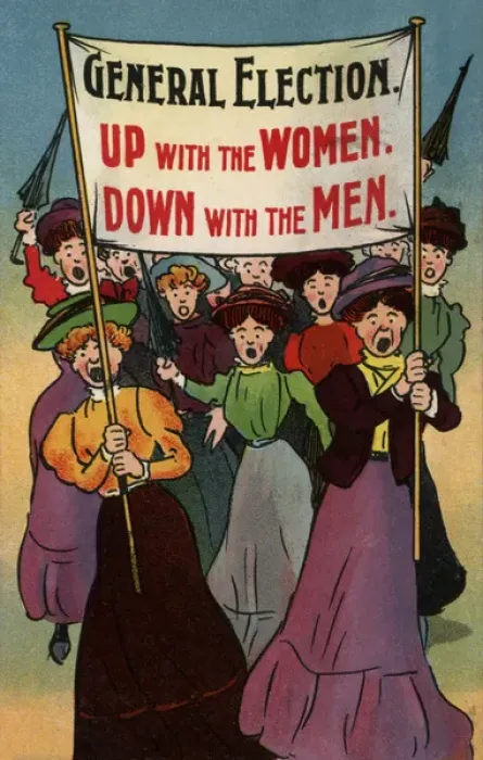 Framed Print : Suffragettes Marching at Election Framed Print : Suffragettes Marching at Election
