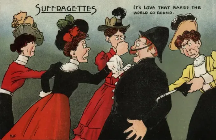 Framed Print : Suffragettes Punch Policeman Framed Print : Suffragettes Punch Policeman