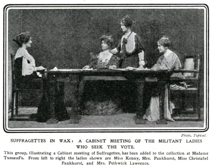 Framed Print : Suffragettes in wax: a cabinet meeting of the militant ladies who seek the vote Framed Print : Suffragettes in wax: a cabinet meeting of the militant ladies who seek the vote