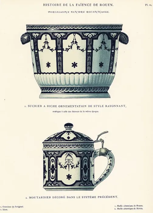 Framed Print : Sugar bowl and mustard pot in the festoon style, Rouen Framed Print : Sugar bowl and mustard pot in the festoon style, Rouen