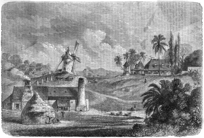 Framed Print : Sugar mill, Guadaloupe, 1850s Framed Print : Sugar mill, Guadaloupe, 1850s