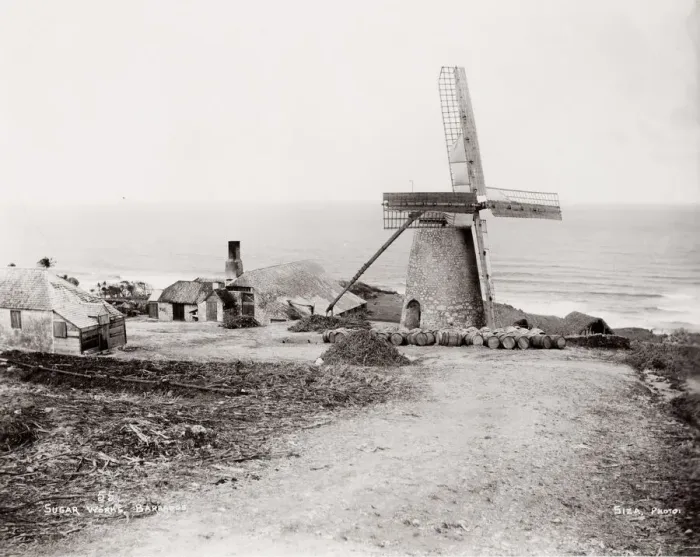 Framed Print : sugar works and windmill Barbados, West indies Framed Print : sugar works and windmill Barbados, West indies