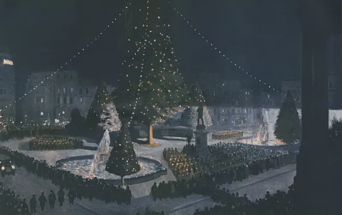 Framed Print : A suggestion for a festive, post-war Trafalgar Square Framed Print : A suggestion for a festive, post-war Trafalgar Square
