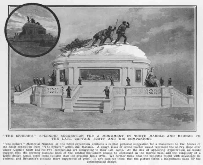 Framed Print : Suggestion by The Sphere for a monument to Scott Framed Print : Suggestion by The Sphere for a monument to Scott