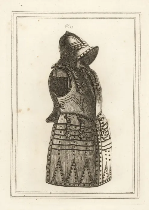 Framed Print : Suit of black morion or arquebus armour Framed Print : Suit of black morion or arquebus armour