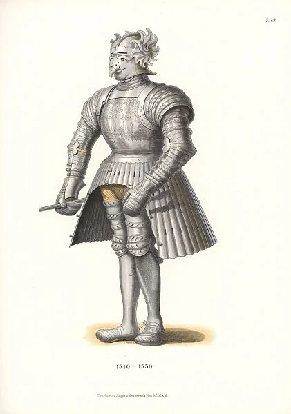 Suit of steel armor, first half of the 16th century