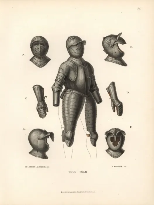 Framed Print : Suit of steel-plate armour, helmets and gloves Framed Print : Suit of steel-plate armour, helmets and gloves