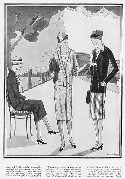Three suits for an afternoon promenade, Paris, 1926