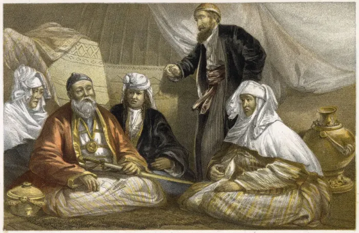 Framed Print : A Sultan and his family Date: 19th century Framed Print : A Sultan and his family Date: 19th century