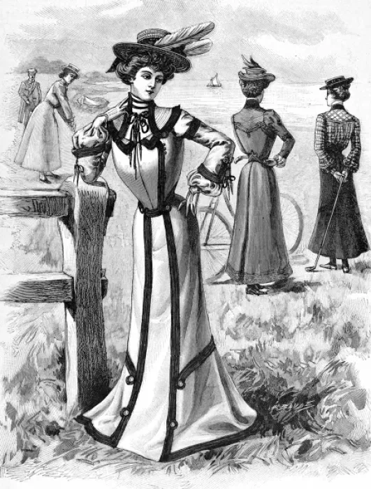Framed Print : Summer and Cycling Fashions for 1901 Framed Print : Summer and Cycling Fashions for 1901