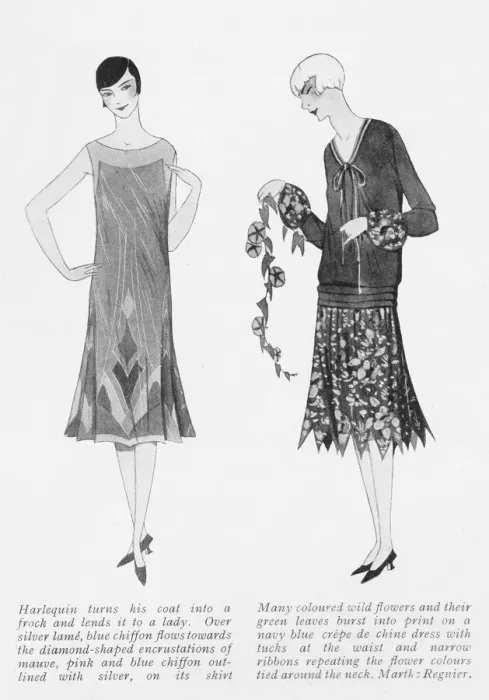 Framed Print : Two summer dresses from Marthe Regnier, Paris, 1926 Framed Print : Two summer dresses from Marthe Regnier, Paris, 1926