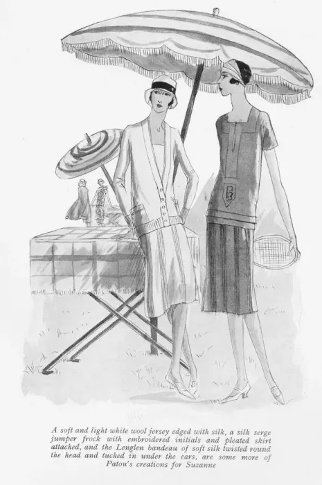 Framed Print : Two summer frocks from Patou for Suzanne Lenglen, Paris Framed Print : Two summer frocks from Patou for Suzanne Lenglen, Paris