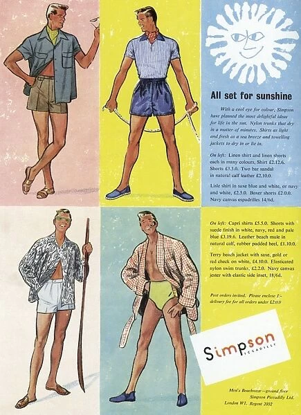 Summer holiday fashions from Simpson of Piccadilly, 1953