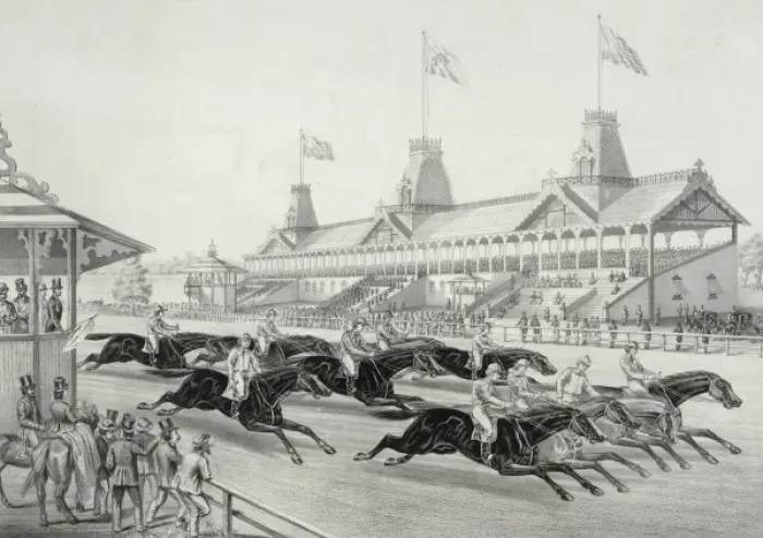 Framed Print : Summer meeting at Long Branch, N. Y. Start Framed Print : Summer meeting at Long Branch, N. Y. Start
