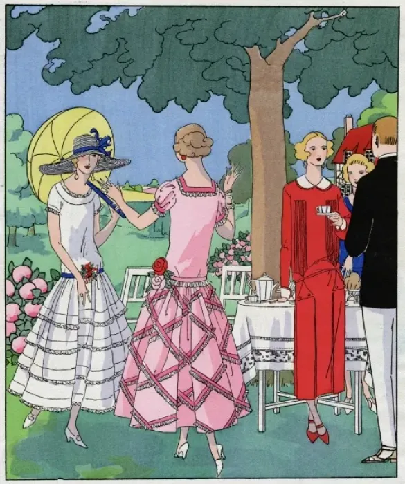 Framed Print : Three summer outfits by Jean Patou and Doucet Framed Print : Three summer outfits by Jean Patou and Doucet