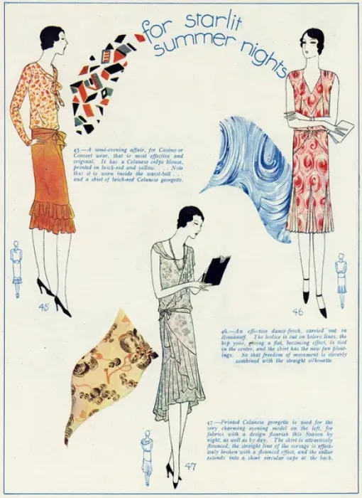 Framed Print : Summer patterned dresses 1929 Framed Print : Summer patterned dresses 1929